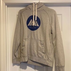 Grey and blue American eagle hoodie.